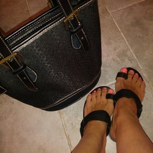 Black Bamboo Sandals--SOLD